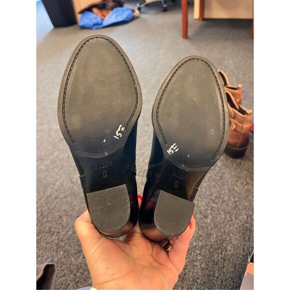 Guess Black Pebble Leather Healed Moto about sz 5.5 EUC - Picture 6 of 6